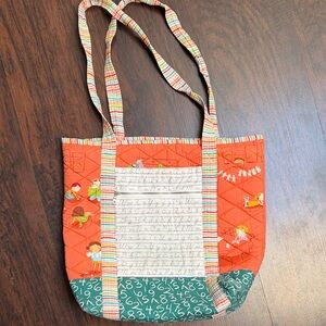 Quilted Multicolor Patchwork Teacher Tote Bag